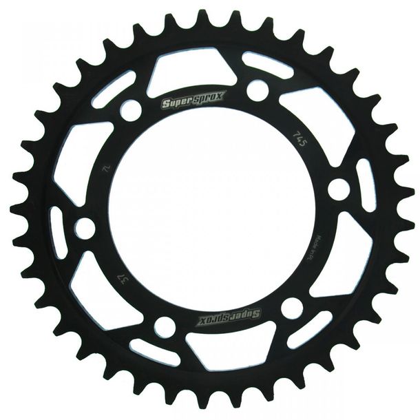 Pignon acier 6 trous Supersprox 525 LK 124,0 mm Ø 100 mm 37T noir