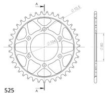 Kettingtandwiel Supersprox 525 LK 104,0mm Ø 80mm 39T 6-gaats Staal zwart