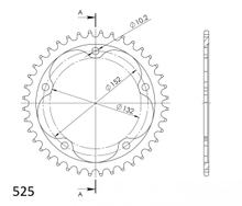 Kettenrad Supersprox 525 LK 152,0mm Ø 132mm 39Z 5-Loch Stahl schwarz