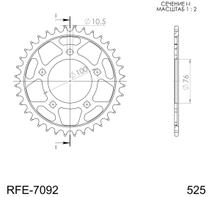 Pignon acier 5 trous Supersprox 525 LK 100,0 mm Ø 76 mm 41Z noir
