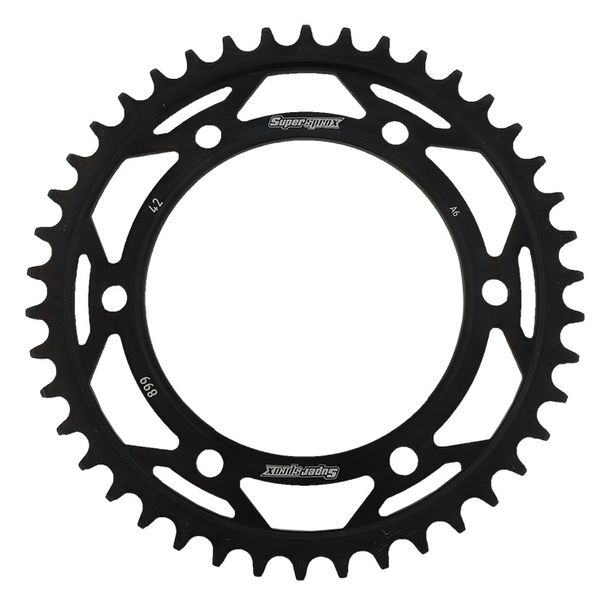 Pignon acier 6 trous Supersprox 525 LK 150.0mm Ø 125mm 42T noir