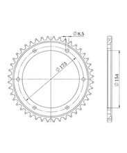 Kolo řetězu Supersprox 525 LK 173,0mm Ø 154mm 43Z 6-děrové ocelové černé