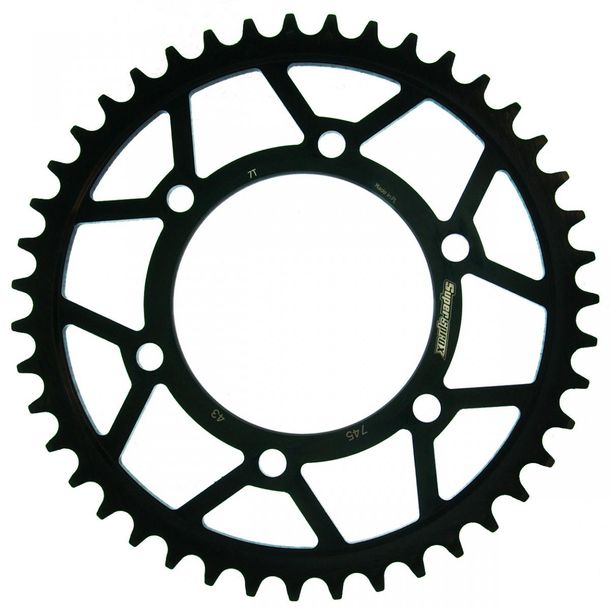 Supersprox 525 LK 124.0mm Ø 100mm 43T 6-hole steel sprocket black