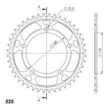 Supersprox 525 LK 140.0mm Ø 119mm 44T 5-hole steel sprocket black