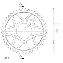 Kettingwiel Supersprox 525 LK 104,0mm Ø 80mm 44T 6-gaats staal zwart