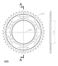 samotné řetězovky Supersprox 525 LK 150,0mm Ø 125mm 44Z 6-děrová ocel černá