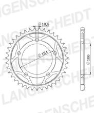 Ketten rad Supersprox 525 LK 124,0mm Ø 100mm 44Z 5-děrové ocelové černé