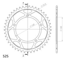 řetězové kolo Supersprox 525 LK 140,0mm Ø 120mm 45Z 5-děrové ocel černé