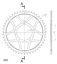 Kolo řetězu Supersprox 525 LK 110,0mm Ø 87mm 47Z 5-děrové ocel černé