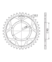 Kettingtandwiel Supersprox 530 LK 108,0mm Ø 90mm 38 tanden 5-gats staal zwart