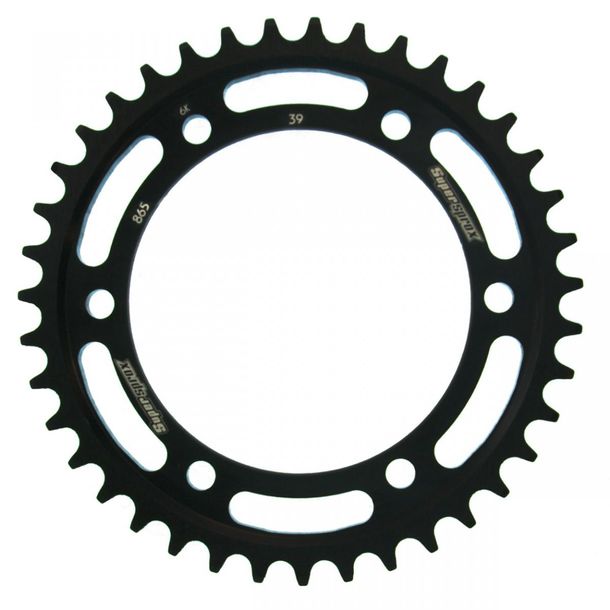 Cadena de acero Supersprox 530 LK, 145,0 mm de diámetro, 125 mm 39T, 6 orificios, color negro