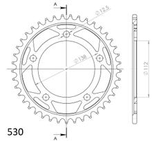 Ruota a catena in acciaio a 5 fori Supersprox 530 LK 138,0 mm Ø 112 mm 40Z nera