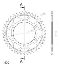 Supersprox 530 LK 130,0 mm Ø 110 mm 41T pignone in acciaio a 6 fori nero
