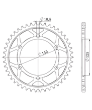 Kettingwiel Supersprox 530 LK 145,0mm Ø 125mm 43T 6-gats staal zwart
