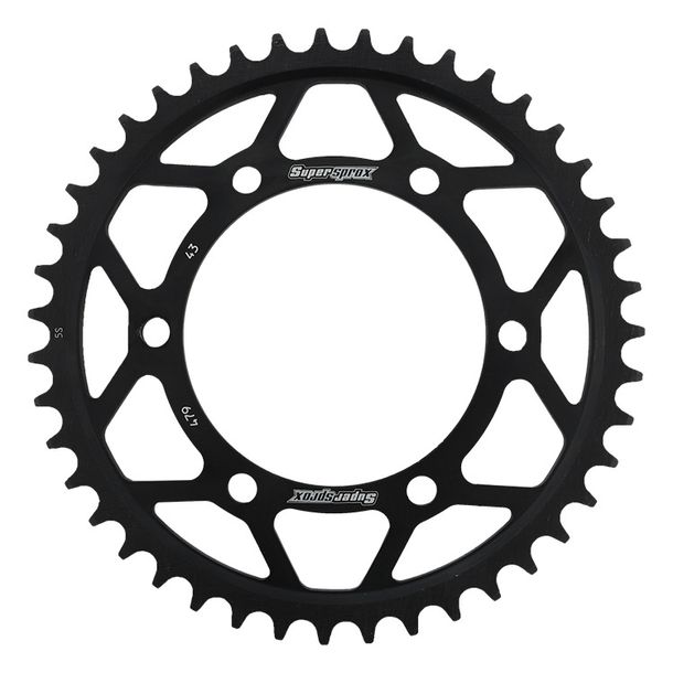 Pignon acier 6 trous Supersprox 530 LK 130.0mm Ø 110mm 43T noir