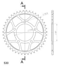 Kettingwiel Supersprox 530 LK 110,0mm Ø 87mm 43T 5-gaats staal zwart