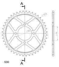 Supersprox 530 LK 92,0mm Ø 70mm 43T pignone in acciaio a 4 fori nero