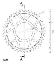 Supersprox 530 LK 116,0 mm Ø 92 mm 43T pignone in acciaio a 5 fori nero