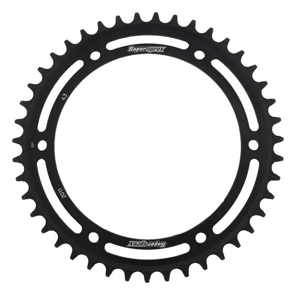 Chaîne à chaîne Supersprox 530 LK 176,0 mm de diamètre 155 mm 43T en acier à 6 trous, noire