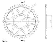 Kettingwiel Supersprox 530 LK 104,0mm Ø 80mm 44T 6-gats staal zwart