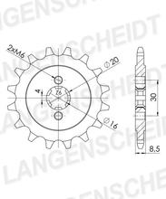Kettenrad Supersprox 530 LK 134,0mm Ø 115mm 44Z 4-Loch Stahl schwarz
