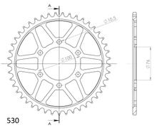 Kettingwiel Supersprox 530 LK 100,0mm Ø 76mm 45 tanden 6-gaats staal zwart