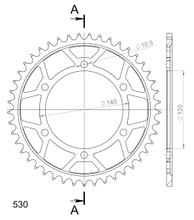 Kettingwiel Supersprox 530 Steekmaat 140,0mm Diameter 120mm 45 Tanden 6-Gats Staal zwart