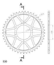 Tandwiel Supersprox 530 kettingslot 104,0mm diameter 80mm 45 tanden 6-gaats staal zwart