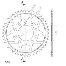 Pignon acier 5 trous Supersprox 530 LK 110.0mm Ø 80mm 47T noir