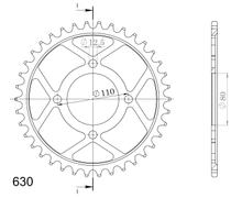 Kettingtandwiel Supersprox 630 LK 110,0mm Ø 80mm 43 tanden 4-gaats staal zwart