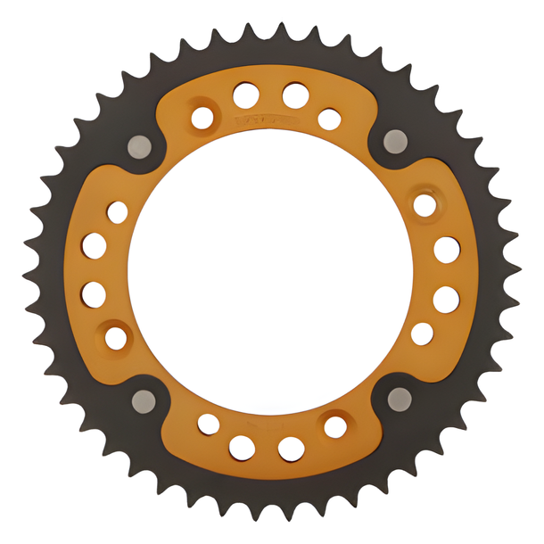 Kettenrad Supersprox Stealth 420 LK 130,0mm Ø 110mm 46Z 4-Loch Aluminium / Stahl gold