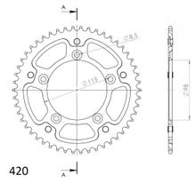 Ozubené kolo řetězu Supersprox Stealth 420 dělicí rozteč 115,0mm průměr 98mm 46 zubů 5 děr Hliník / Ocel oranžová