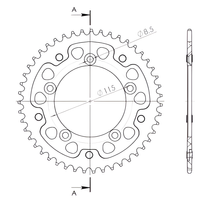 Pignon Supersprox Stealth 420 LK 115,0 mm Ø 98 mm 47Z 5 trous en aluminium/acier bleu