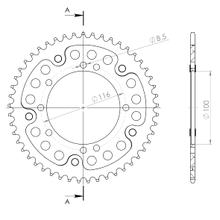Kettenrad Supersprox Stealth 420 LK 116,0mm Ø 100mm 49Z 8-Loch Aluminium / Stahl schwarz