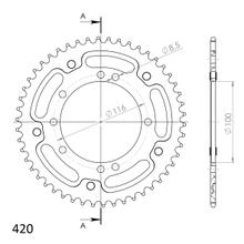 Kettenrad Supersprox Stealth 420 LK 116,0mm Ø 100mm 50Z 8-Loch Aluminium / Stahl gold