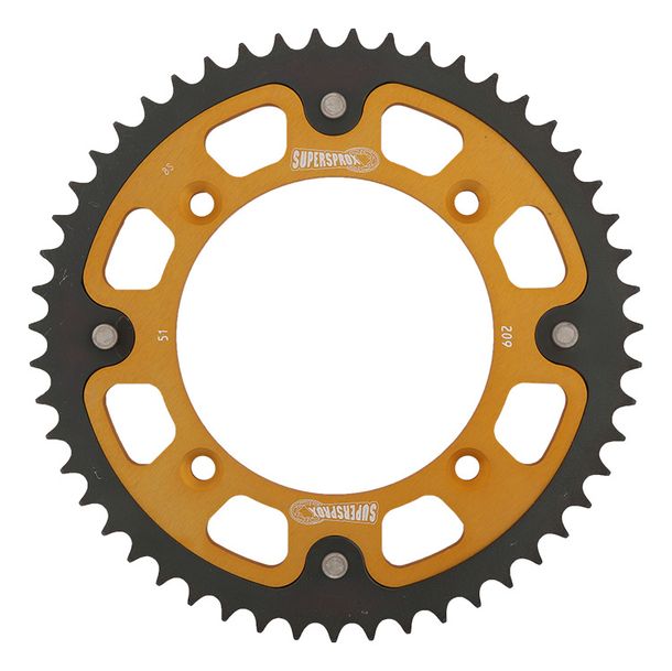 Kettenrad Supersprox Stealth 420 LK 130,0mm Ø 110mm 51Z 4-Loch Aluminium / Stahl gold