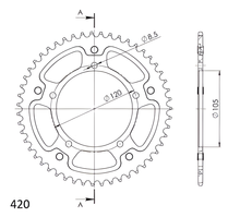 Kettenrad Supersprox Stealth 420 LK 120,0mm Ø 105mm 51Z 5-Loch Aluminium / Stahl gold