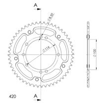 Supersprox Stealth 420 LK 116,0 mm Ø 100 mm 52Z 8 orificios aluminio/acero dorado