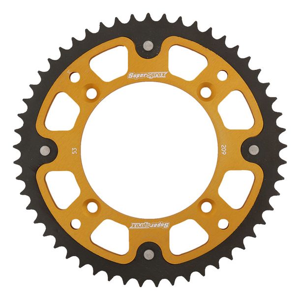 Kettenrad Supersprox Stealth 420 LK 130,0mm Ø 110mm 53Z 4-Loch Aluminium / Stahl gold