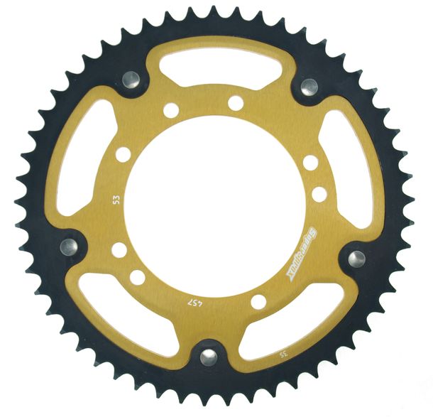 Kettenrad Supersprox Stealth 420 LK 116,0mm Ø 100mm 53Z 8-Loch Aluminium / Stahl gold