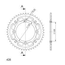 Supersprox Stealth 428 LK 120.0mm Ø 100mm 44T 4-hole aluminium/steel chain wheel blue