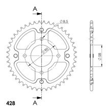 Supersprox Stealth 428 LK 90.0mm Ø 58mm 45Z 4-hole aluminium/steel gold sprocket