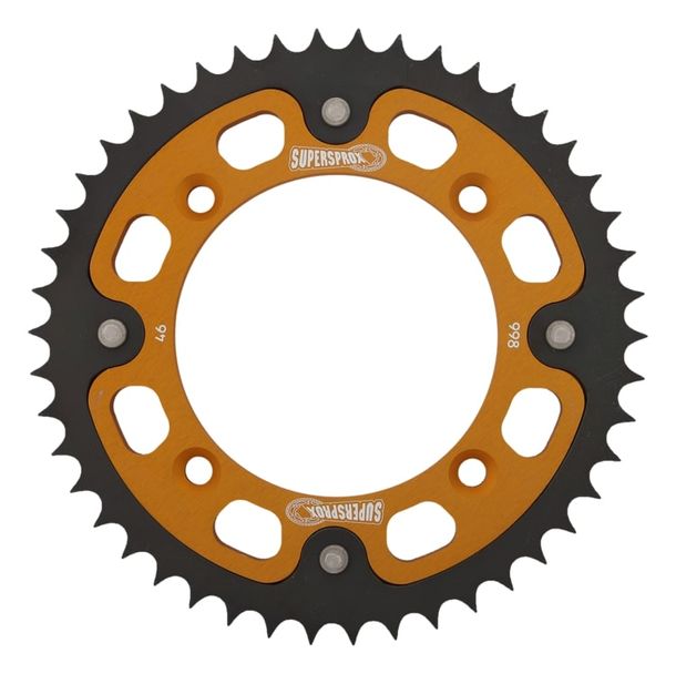 Kettenrad Supersprox Stealth 428 LK 120,0mm Ø 100mm 46Z 4-Loch Aluminium / Stahl gold