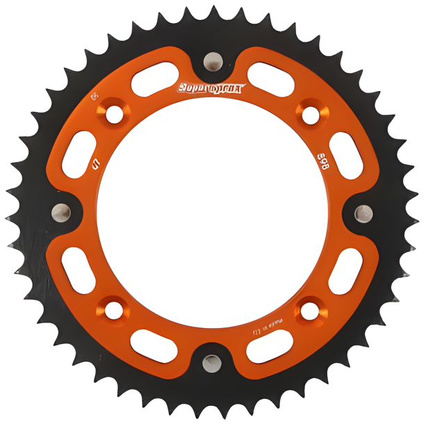 Kettenrad Supersprox Stealth 428 LK 132,0mm Ø 110mm 47Z 4-Loch Aluminium / Stahl orange