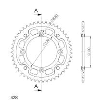 Supersprox Stealth 428 LK 120.0mm Ø 100mm 47Z 4-hole aluminium/steel chain wheel black