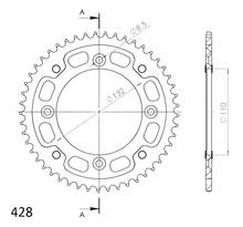 Supersprox Stealth 428 LK 132,0mm Ø 110mm 48T 4-hole aluminium/steel gold