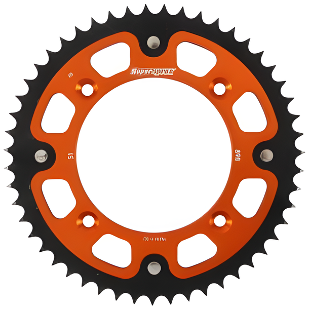 Kettenrad Supersprox Stealth 428 LK 132,0mm Ø 110mm 51Z 4-Loch Aluminium / Stahl orange
