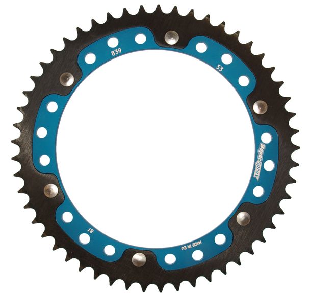Kettenrad Supersprox Stealth 428 LK 175,0mm Ø 152mm 53Z 6-Loch Aluminium / Stahl blau