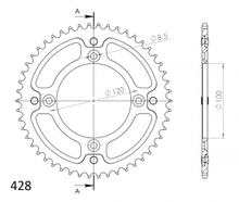 Supersprox Stealth 428 LK 120.0mm Ø 100mm 53Z 4-hole aluminium/steel gold sprocket