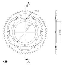 Supersprox Stealth 428 LK 130.0mm Ø 110mm 54T 6-hole aluminium/steel gold sprocket